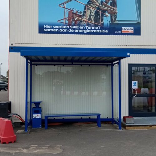 Rookabri model Palermo 69 Rookabri Palermo blauw met stalen constructie bij Boels Tilburg